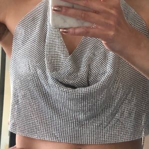 Silver chainmail top